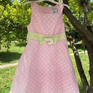 Pink and white polka dot dress